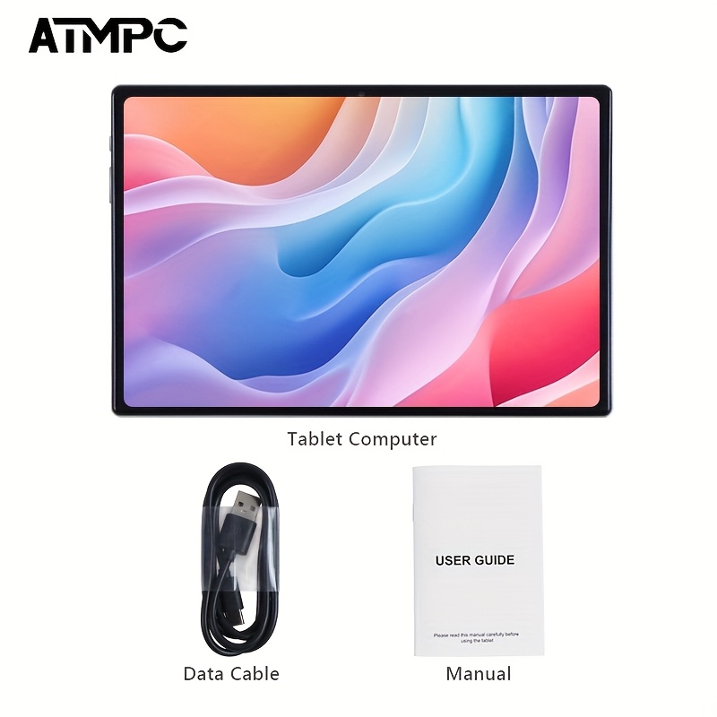 Image of Atmpc, Tablet, 10 Inch 14 Tablet With -core Processor, 12gb(4gb+8gb)+128gb Hd Touchscreen, Gms, Wifi, 5g, Dual Camera, Bt, 6000mah, And Portable, Drop-resistant Screen, Tablet, Pad