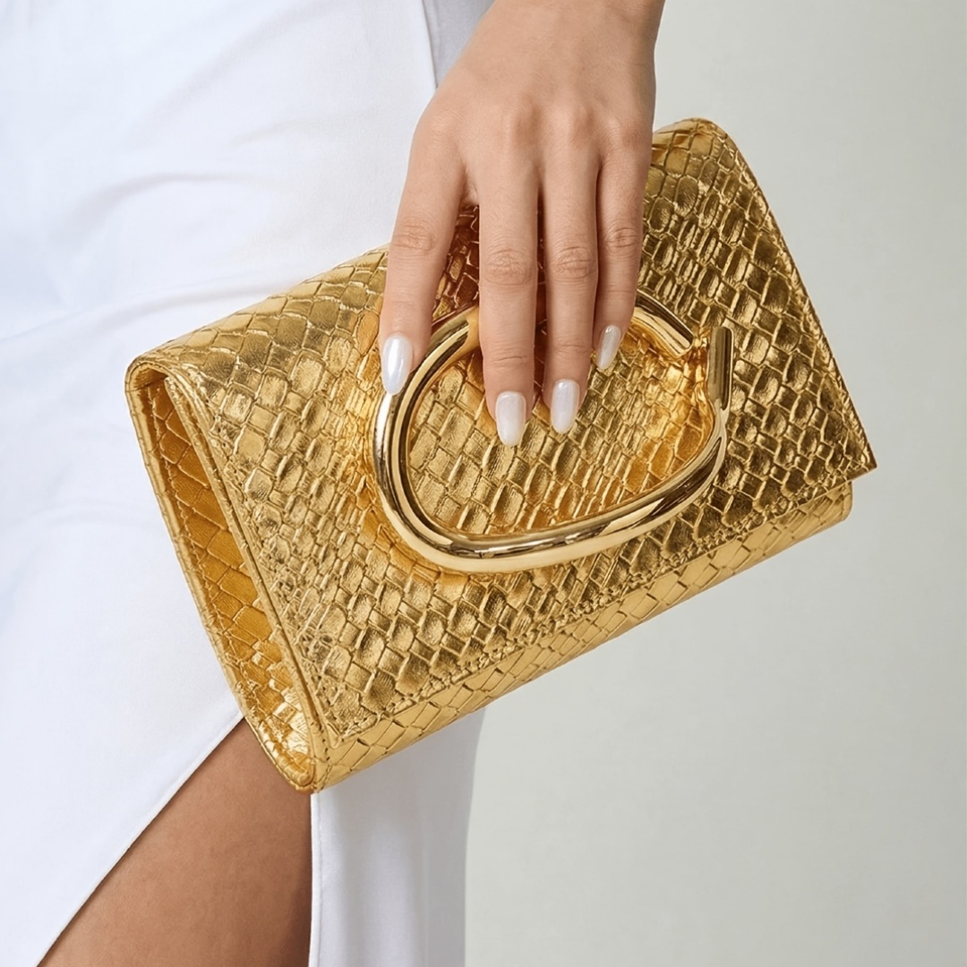 Fashionable Shiny Crocodile Pattern Handbag for Women