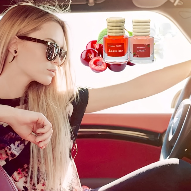 TEMU 6 Colors 6 Fragrances Random Combination Packaging Car Fragrance Car Car Fragrance Home Bedroom Wardrobe Car Hung Glass Bottle Fragrance Wooden