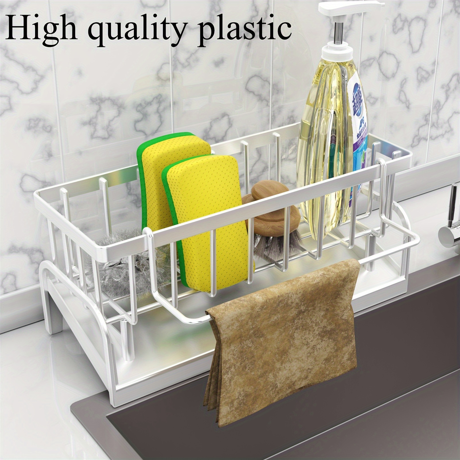 1 set of versatile dish cloth and sponge holder made from pp material compact long lasting easy to clean designed to mount on faucets ideal for organizing and storing in kitchens and bathrooms 6