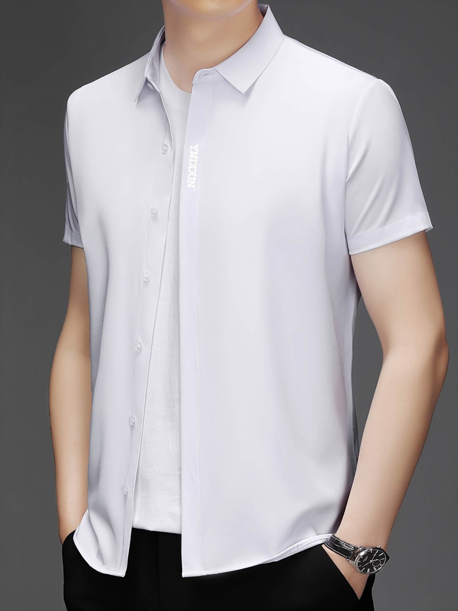 chemise d'été décontractée à manches courtes homme couleur Temu