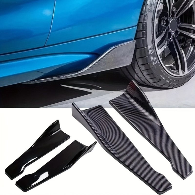 universal 48 carbon fiber rear bumper lip side skirt kit glossy     scratch protection for sedans  