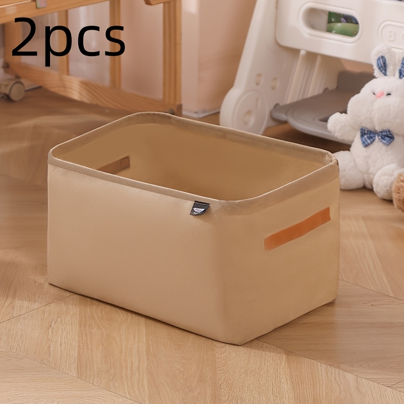 TEMU 2pcs Handled Bohemian Fabric Storage Baskets, Stackable Multifunctional Clothing And Storage Boxes, Durable Thick Frame, Space- Design, Suitable