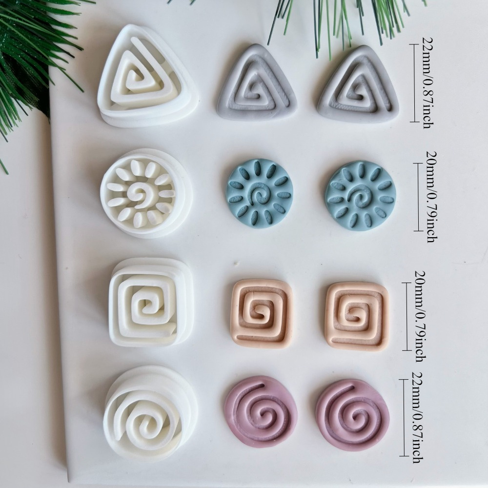 4pcs/ Exotic Symbol Shaped Clay Earring Cutters Dangle Clay Molds For Pendant Jewelry Handmade Cutting Tools