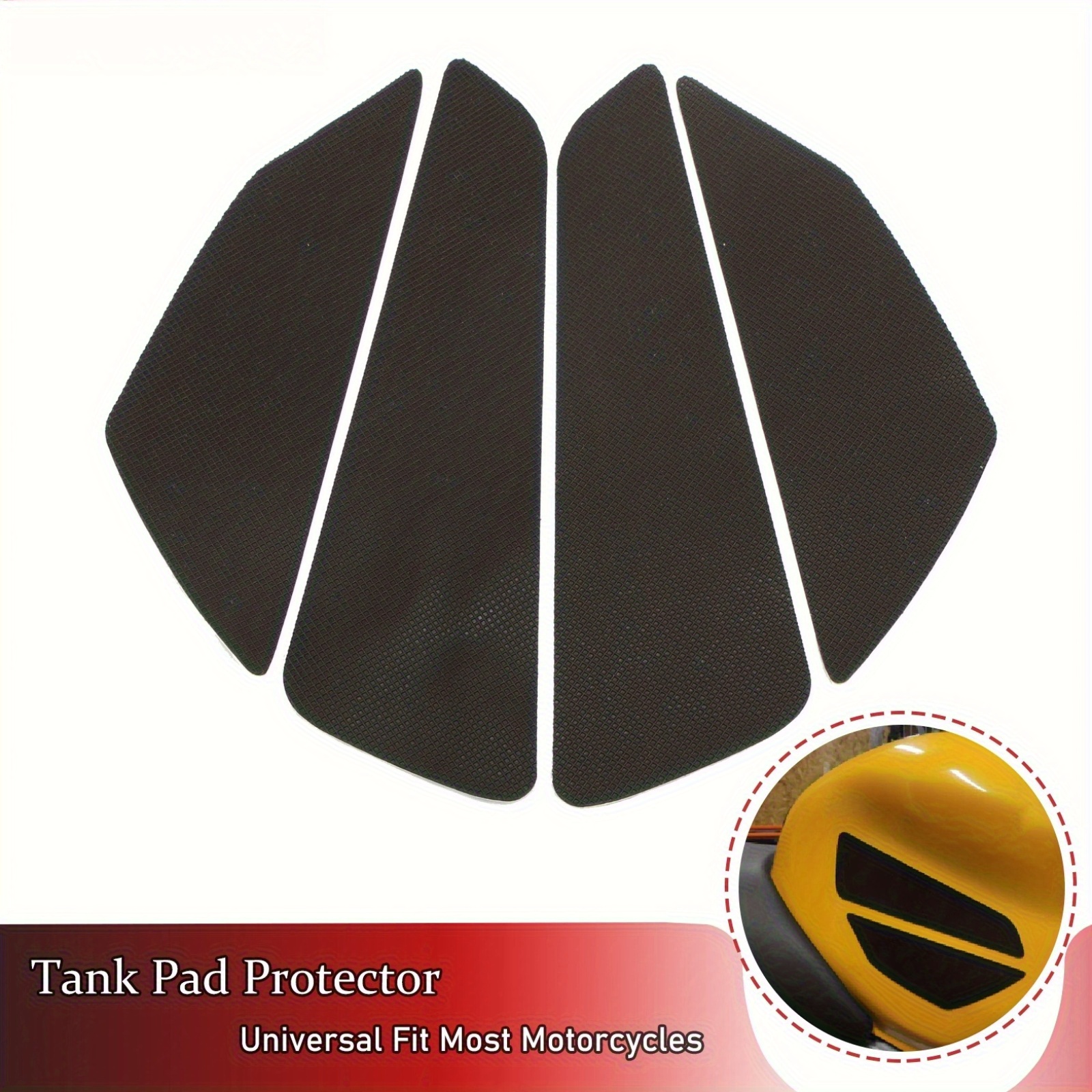 Motorfiets Tank Beschermer, Akozon Paar Motorfiets Brandstoftank Zij Tractie Pad Beschermer Gasolie Brandstoftank Sticker Beschermer Knie Grip Stickers