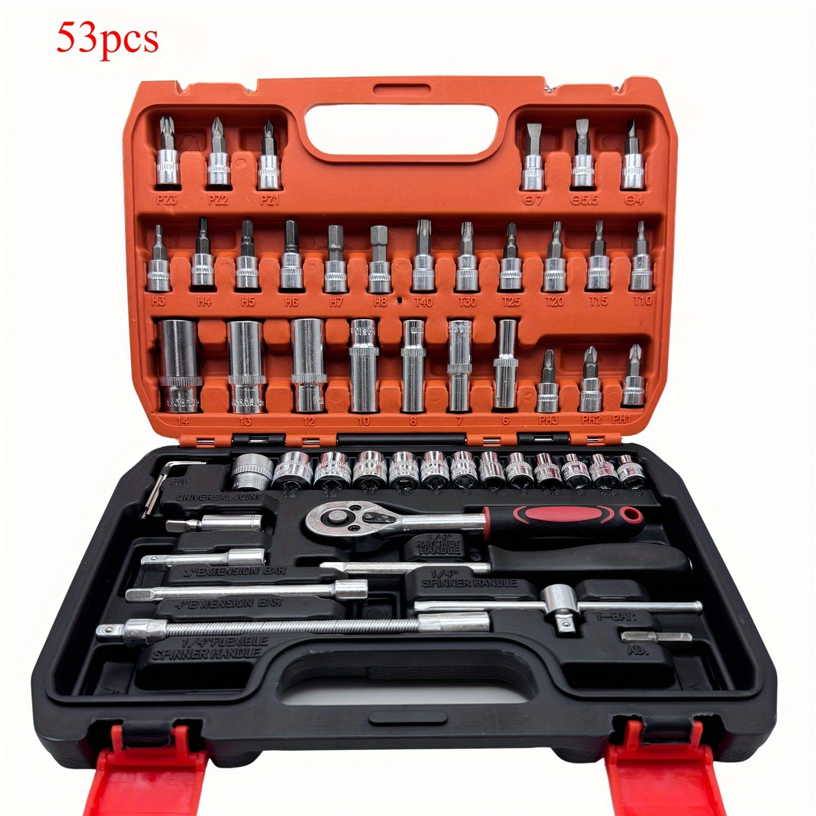 Steckschlüssel-Verlängerungsset – 3 Längen (7,6/15,2/25,4 Cm) + Gelenk – 3/8 Zoll Antrieb, Chrom-Vanadium-Stahl