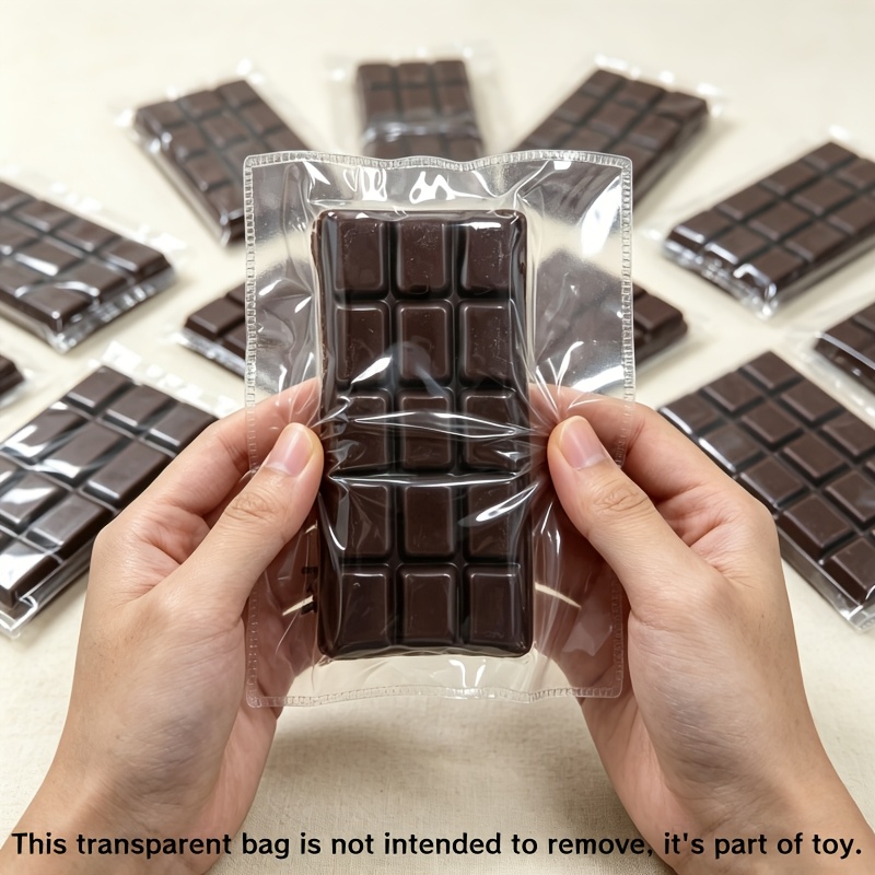 Image of Classic Grid Squeeze Toy, Simulated Chocolate Texture, Soothing And Stress , Suitable For Halloween, Easter, Christmas, Team Gifts, And Other Occasions