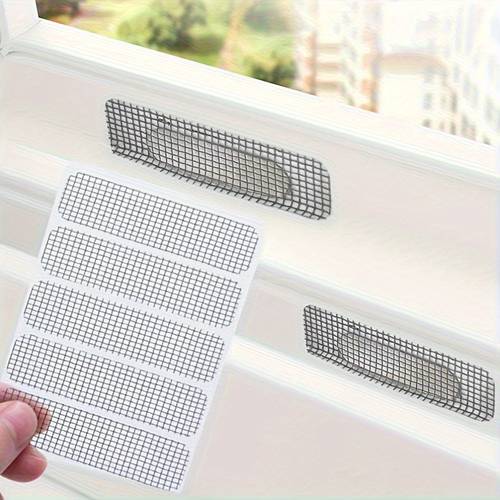 30 50pcs drainage anti mosquito stickers screen window mosquito net embroidered fabric stickers mosquito repellent stickers keep your home with grid repair patches and window drainage additions