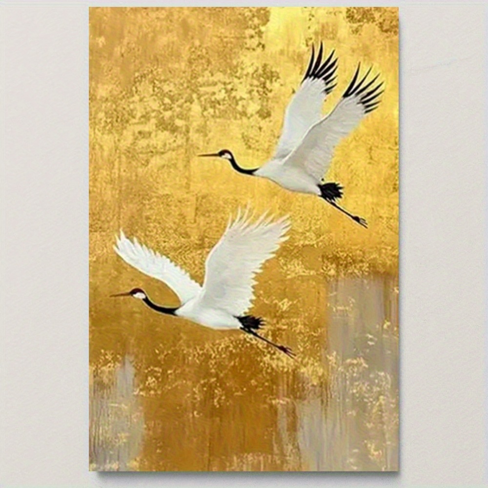 Image of 2d Flat, 2d Flat 1pc 2d Flat Elegant White Canvas Art With Wooden Frame - Modern Wall Decor For Living Room, Bedroom, - Golden Background Light Canvas Wall Art