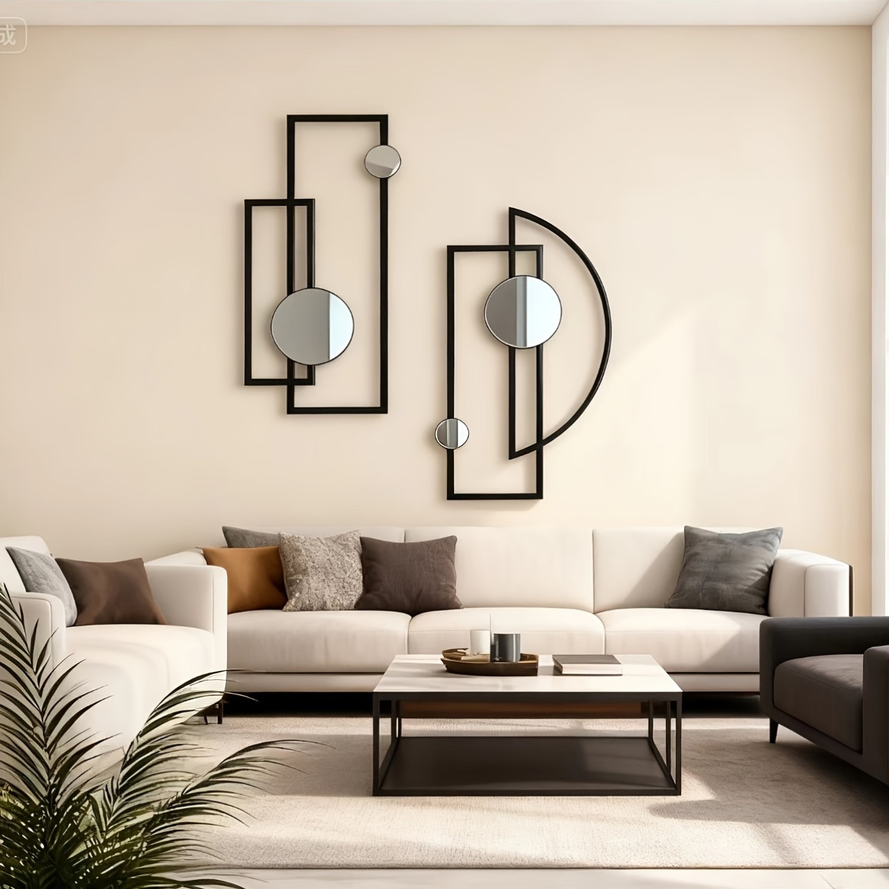 item picture 2  abstract wall   modern geometric decor black metal wall decor   modern abstract minimalist geometric aesthetic wall art living room bedroom decoration