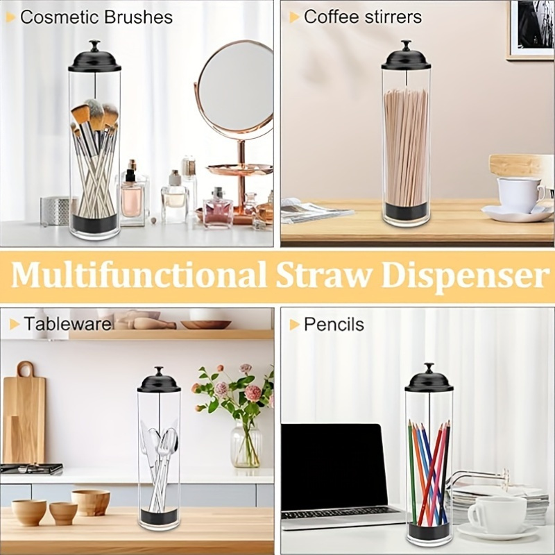 Straw Holder Multipurpose Storage Tube Reusable Straw Rack Dustproof Milk Tea Shop Fast Food Restaurant Straw Bucket Straw Dispenser Straw Stand Suitable for Home, Restaurants, Cafes, Bars, etc