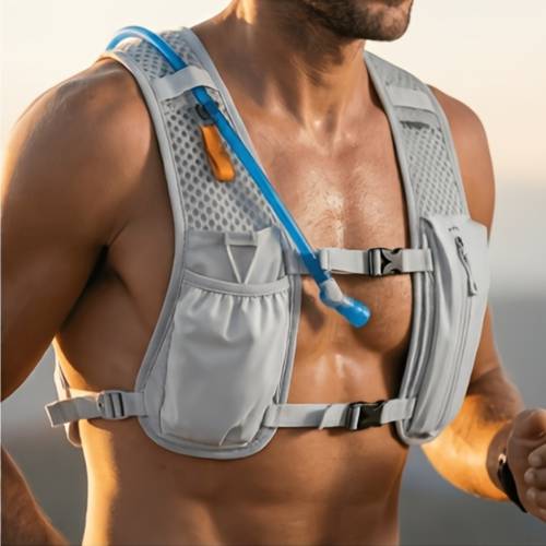 lightweight breathable running vest with solid color athletic backpack for cycling jogging outdoor activities hands free accessory carrier for hydration and