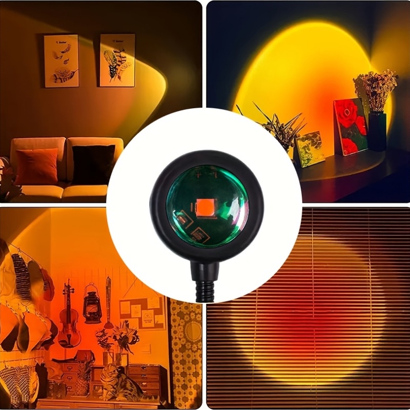 2pcs LED Projection Night Lights for Rainbow & Sunset Effects