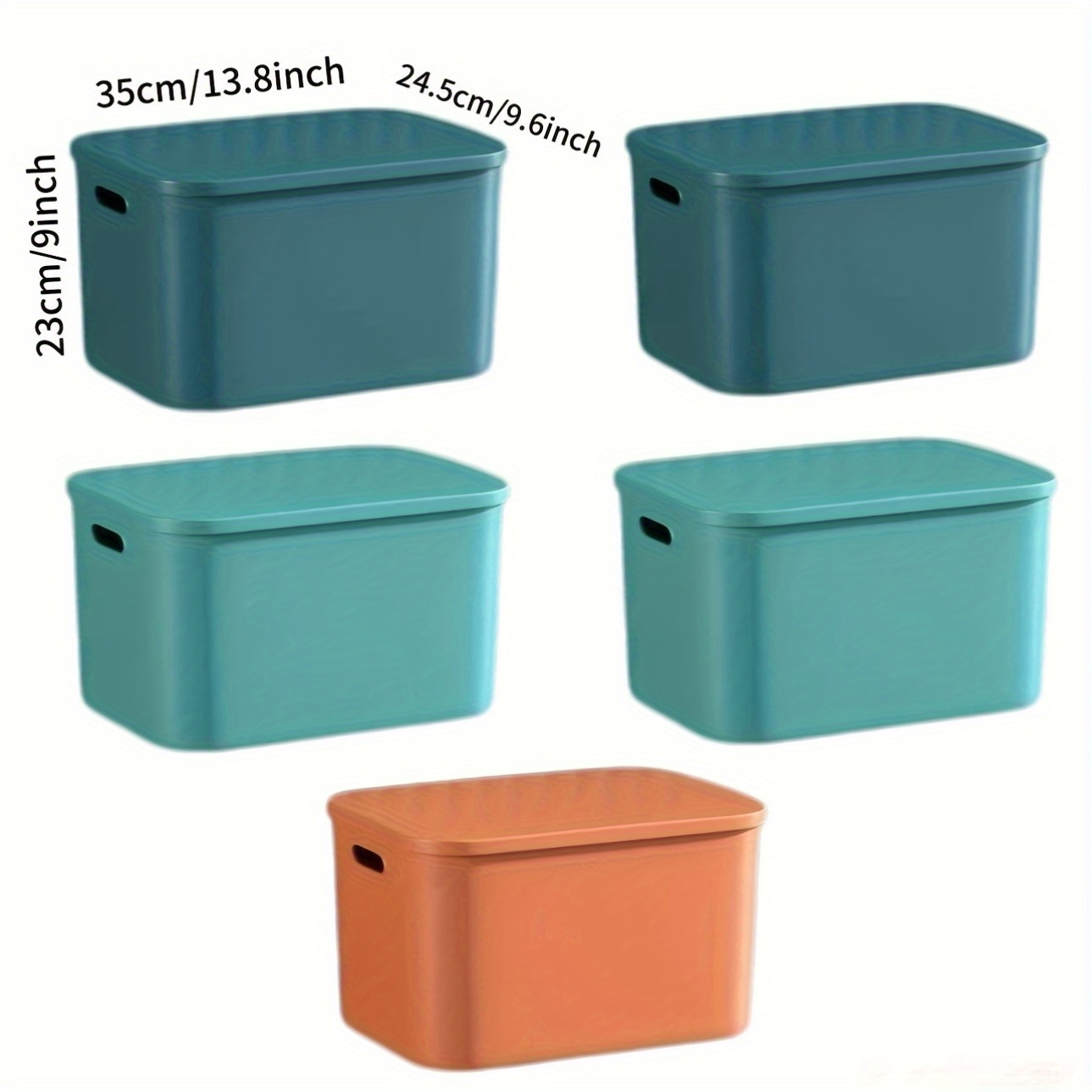 5pcs Dopamine-proof Storage Box With Lid, Collapsible Storage Box, Books,, Clothes, Snacks Storage Box, Dormitory Office Home Personal Organizer Box, Exquisite Gift Set