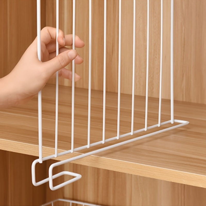6 pack metal shelf dividers for closet organization wooden closet shelf organizer   shelf divider storage shelf supports and partition bars for home kitchen use