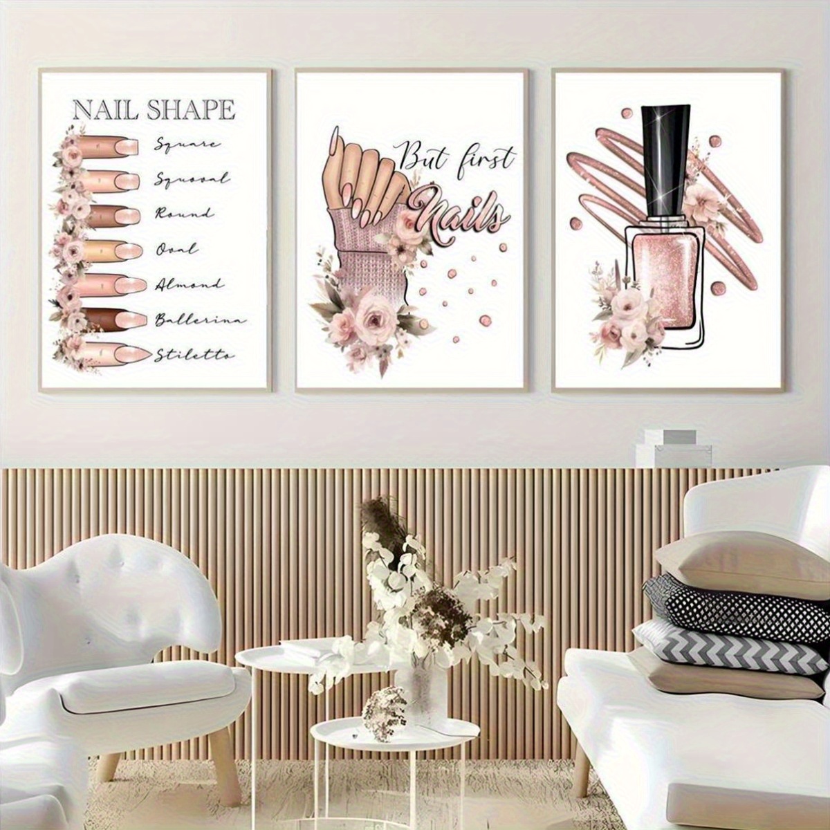 2d flat decorazione murale unghie cornice Temu Italy