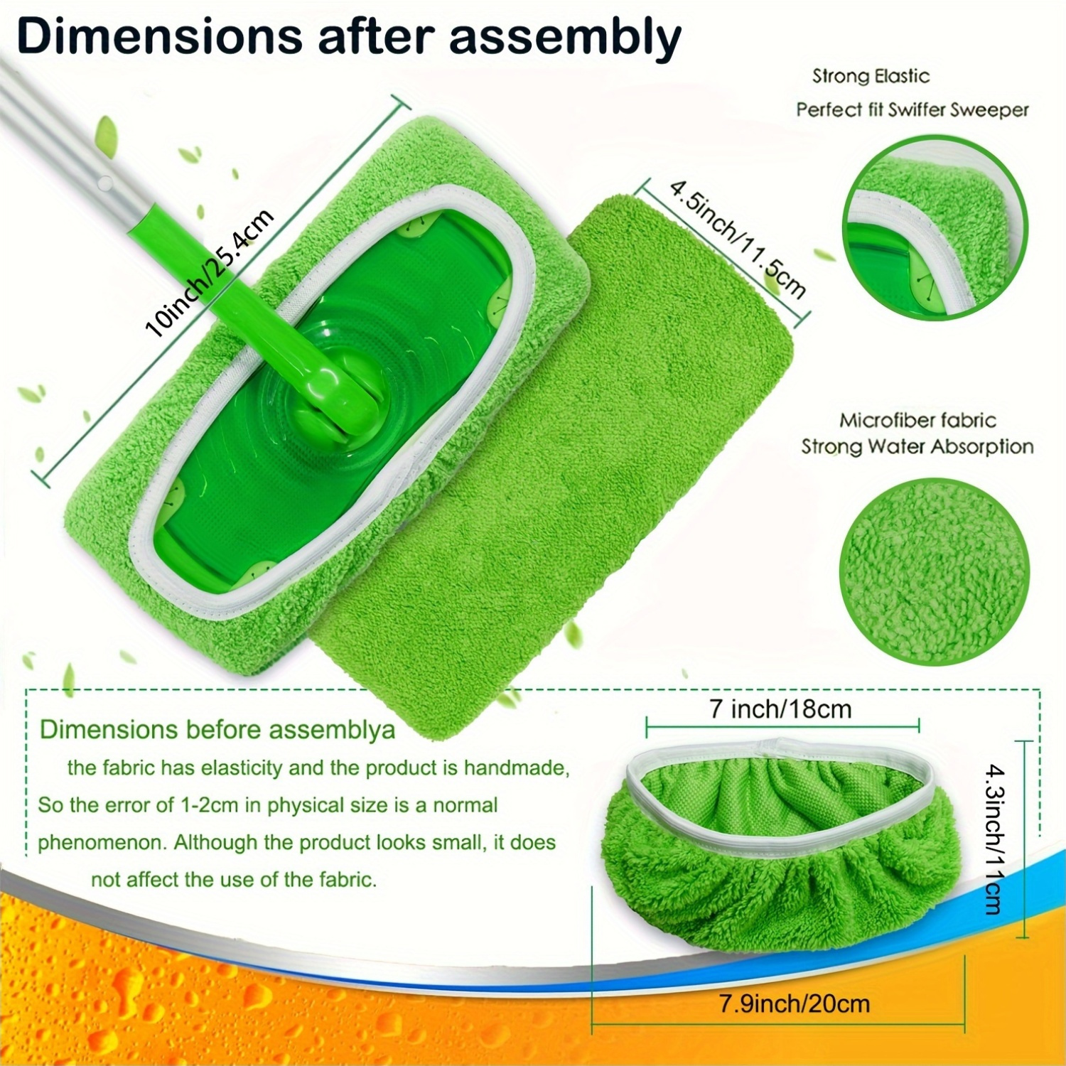 1pc Mikrofiber Mop Pedleri - Yeniden Kullanılabilir, Yıkılabilir, Ev Kullanımı için Çeşitli Islak/Kuru Zemin Temizleme Bezleri - Dayanıklı, Elektrik Gerektirmez
