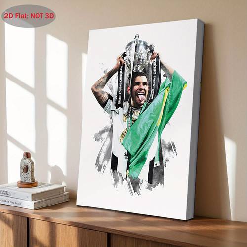1pc Trophy 2024-25 Soccer Canvas Art Print - 29.97x39.88 cm Framed Wall Decor, Retro Sports Poster for Bedroom, Living Room, Kitchen & Bathroom - & Home Gift, Soccer Wall Decor, Indoor Wall Hanging, , Durable Canvas, Print, Sports Enthusiasts