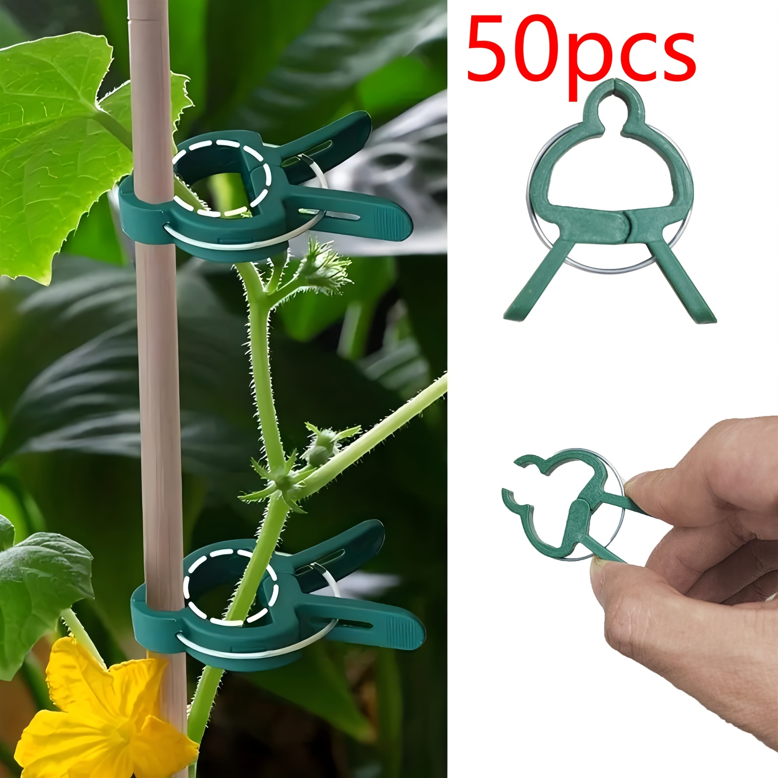 50pcs adjustable plant support clips support tools for tomatoes vines flowers reusable durable plastic clips for effortless installation ensuring beautifully organized gardens Product details 2