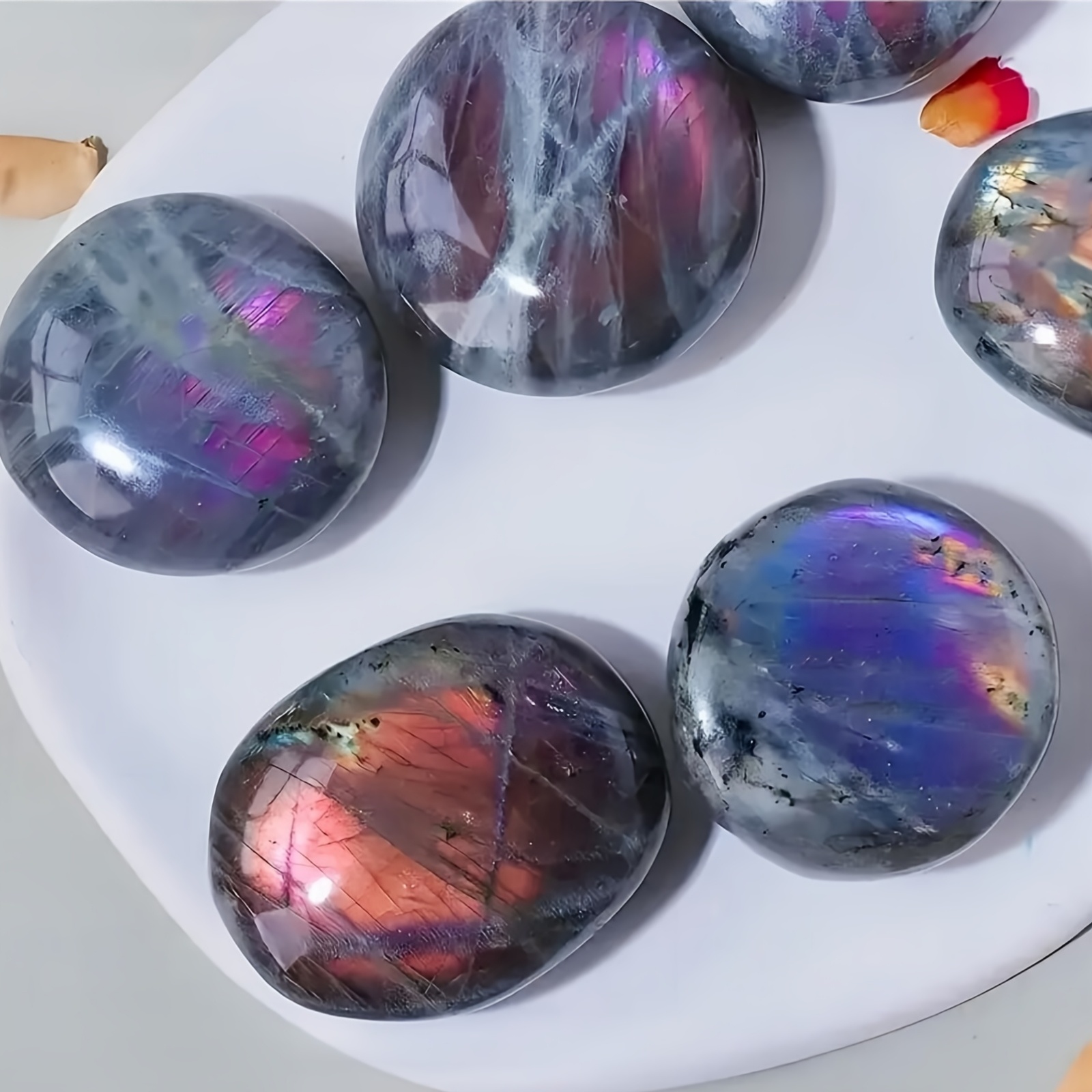 Shimmering Labradorite Natural Polished Palm Stone, 20-80G