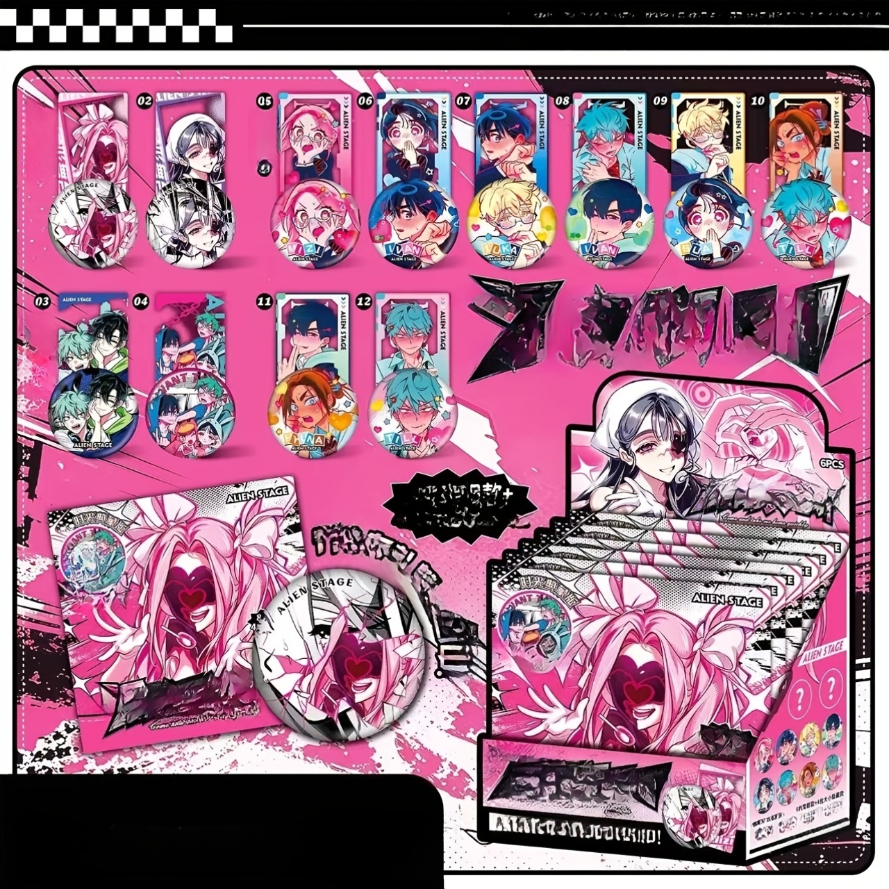 TEMU Random 1pc Anime Merchandise From Multi-series (includes 1pc Badge And 1pc Small Card), Collection For 2d Enthusiasts, Elegant Desktop