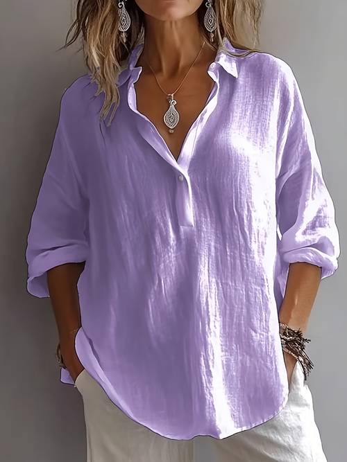 new beautiful and elegant style printed collar long sleeved spring and autumn versatile shirt