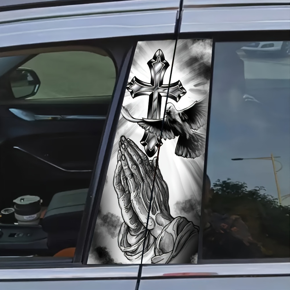 Forgiven Cross Sticker - 6x3 Inch Religious Vinyl Decal For Car Window