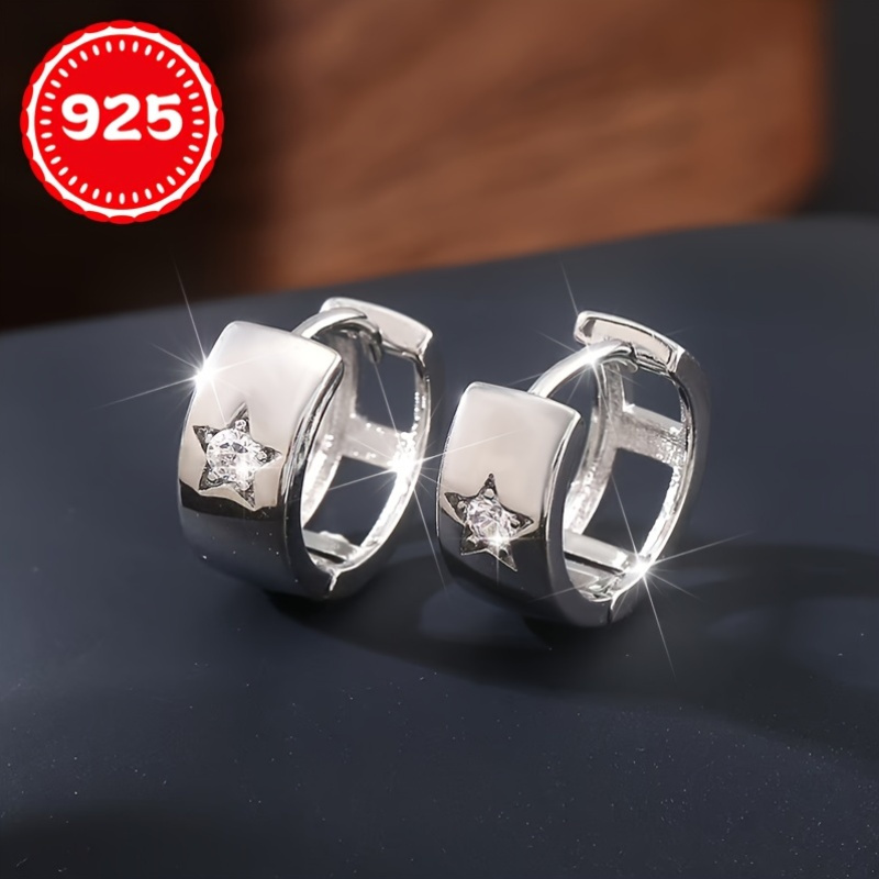 925 Silver Star Earrings Pair for Women