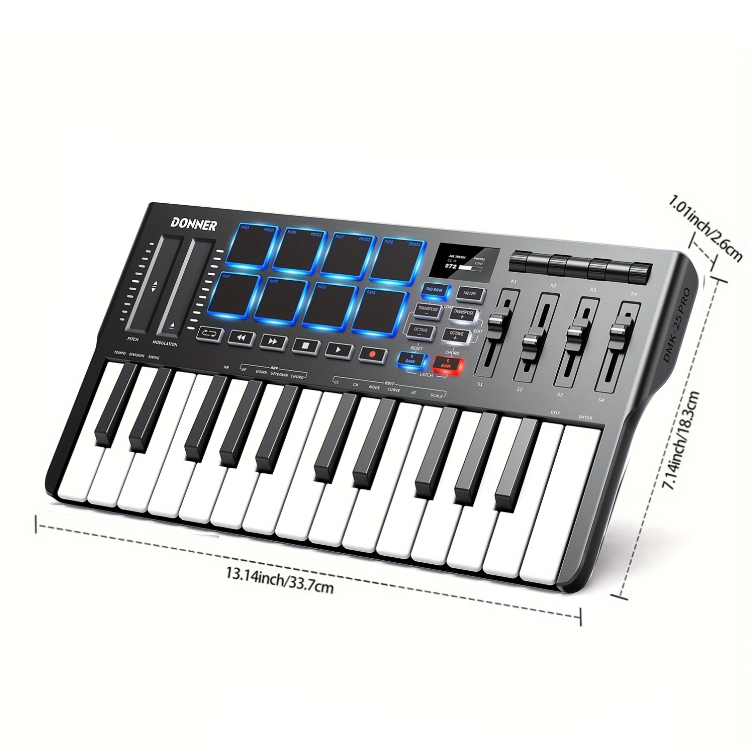 dmk25 pro midi keyboard 25 mini key portable usb c - Temu