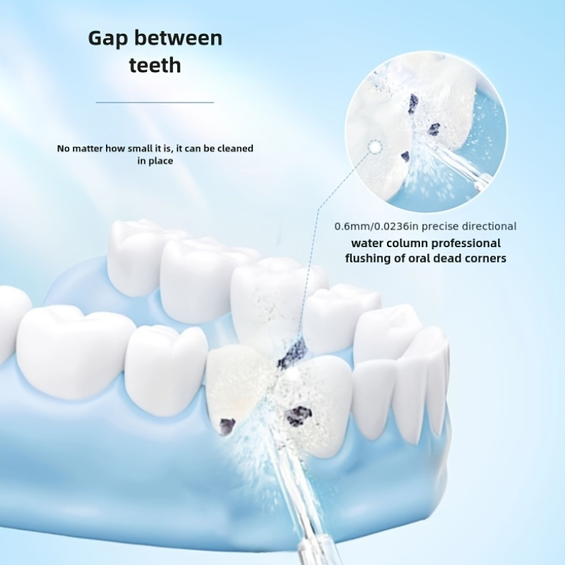 1pc Blue Model Portable Electric Water Flosser, Rechargeable Oral Care Handheld Dental Irrigator with 3-Speed Adjustment, USB Charging, 36V Max Voltage, 1200mAh Lithium Battery, Includes 4 Nozzles details 2