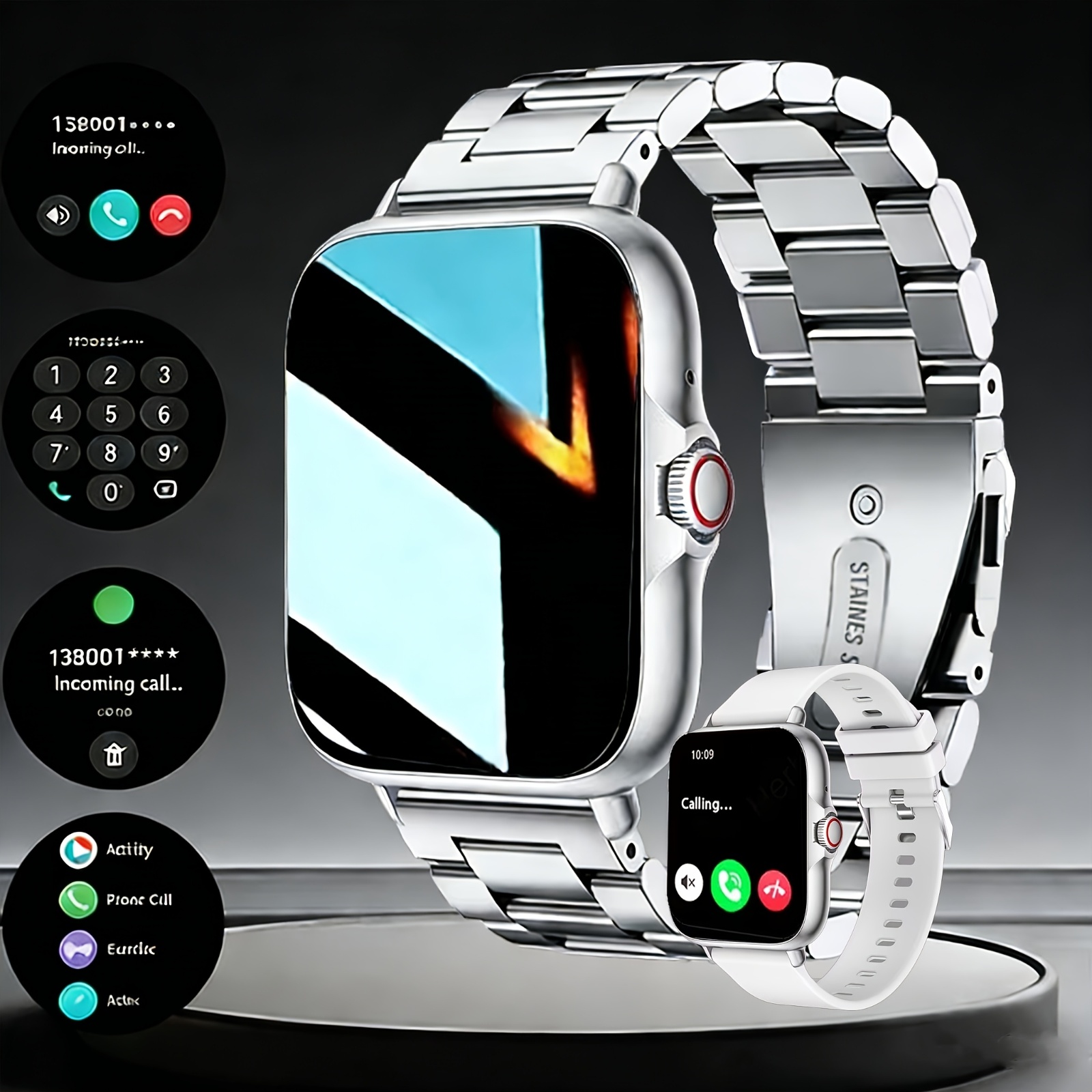   smartwatch de pantalla   táctil recargable por usb, soporta   inalámbricas/almacenamiento de números/recordatorios de mensajes, múltiples   deportivos, control remoto y  ,     para familiares y  , para iphone y  