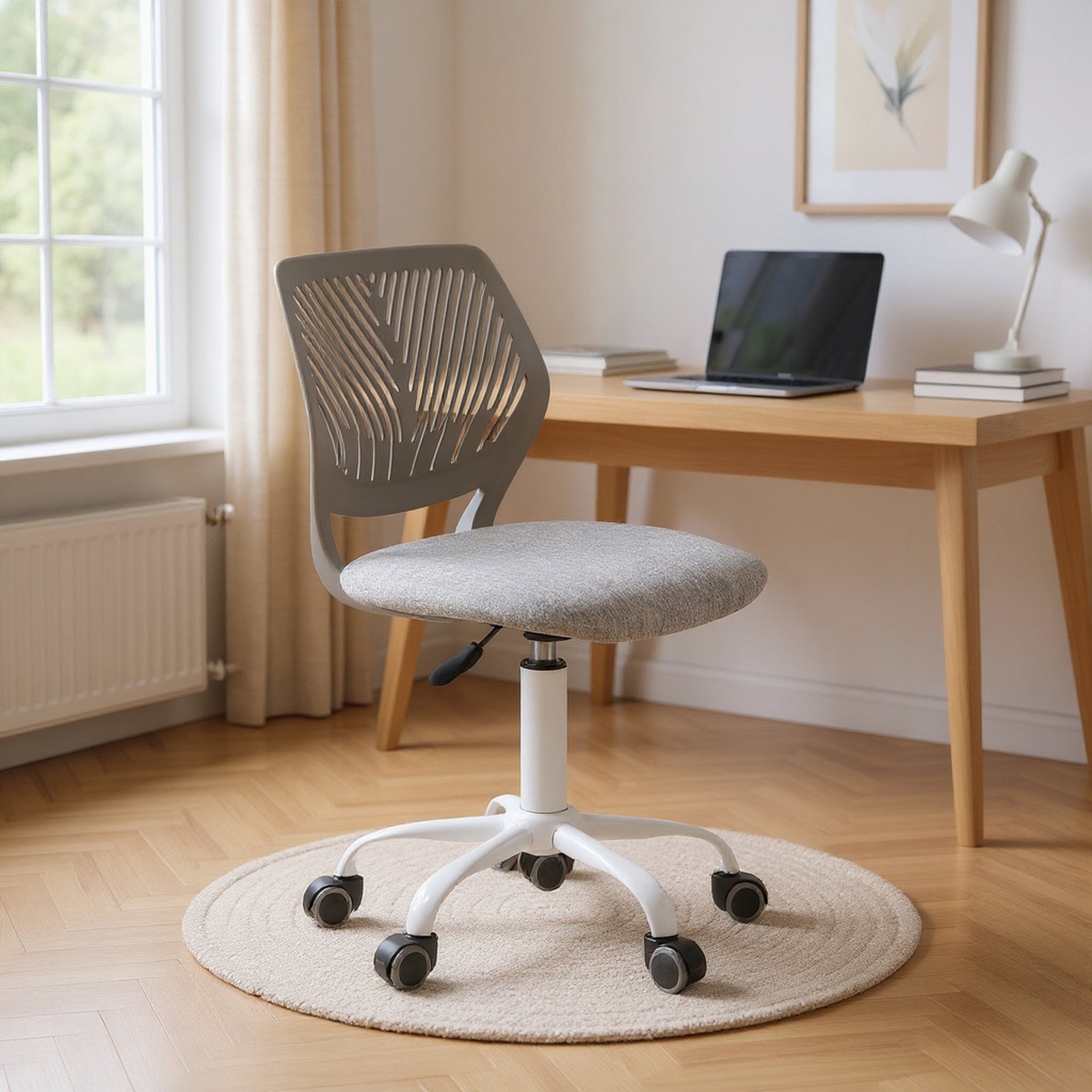 TEMU Chaise de bureau pivotante réglable avec respirant et siège en tissu, chaise de bureau ergonomique avec roues pour à domicile ou , de couleurs