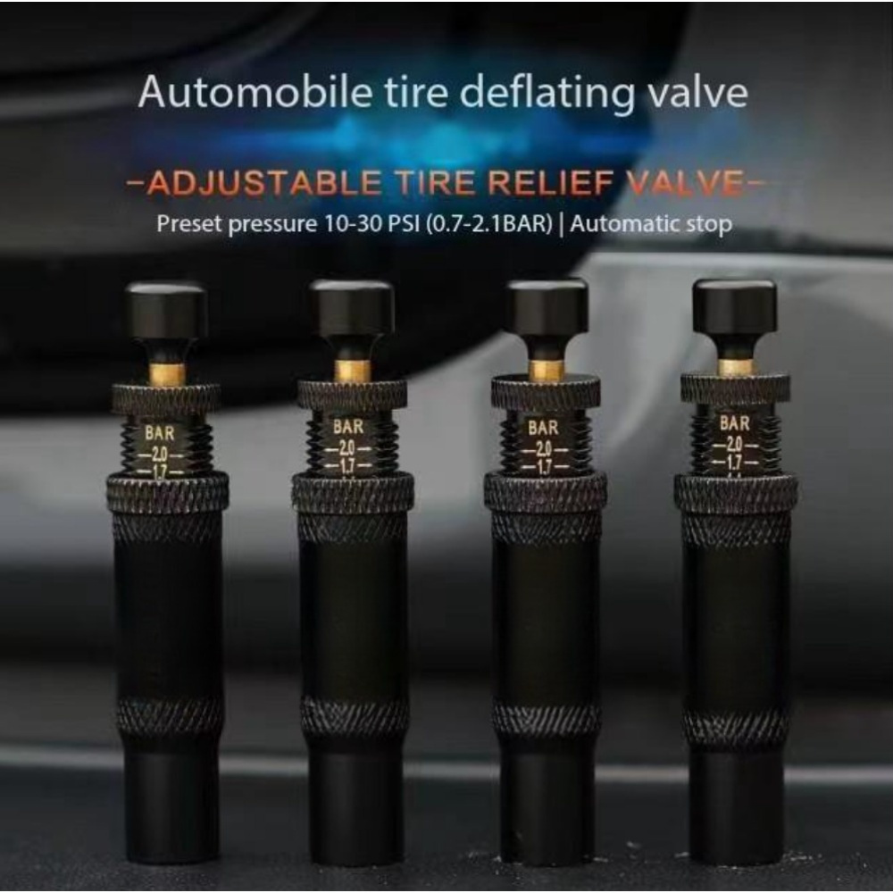 4 pack aluminum alloy tire deflator valve set quick release tool for offroad vehicles 4x4 adjustable pressure deflation kit details 0