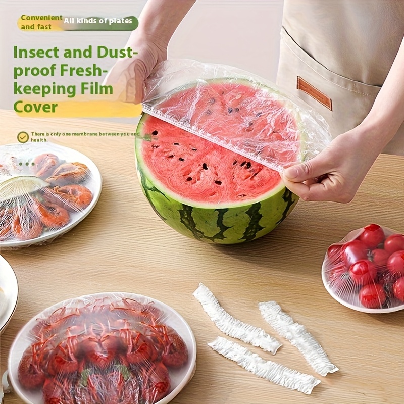 100pcs disposable food wraps plastic cling film keeping fresh food grade kitchen refrigerator seals ideal for storing fruits     and   additions