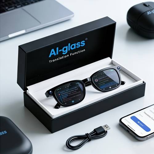 2026 New Model AI Smart Glasses, Multi-Functional Cutting- Conference Real-Time Translator, Wireless Wireless Headphones for Listening to Music And Making Calls