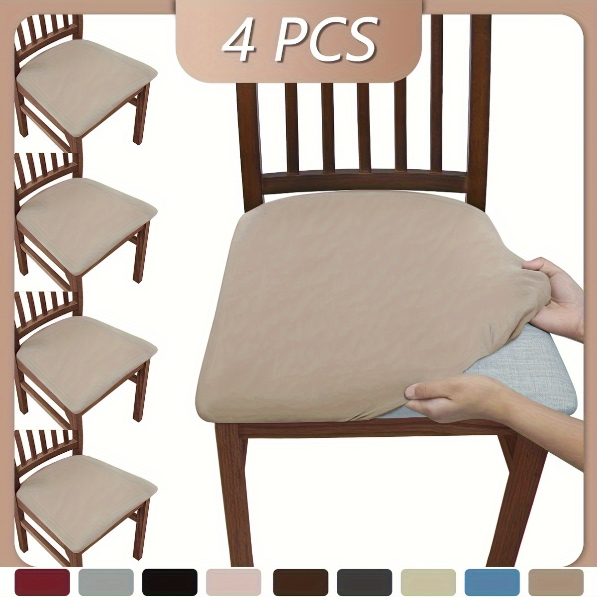4pcs 6pcs classic solid color high elastic   cloth sofa cushion cover avoids stains washable removable 120gsm weight elastic drawstring full set design polyester fiber 92 spandex 8 sanding   no printing
