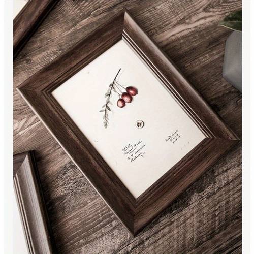 1pc of retro solid wood photo frame rectangular desktop display with multiple compartments for organized photo storage decoration desktop organizer elegant ornaments wooden frame