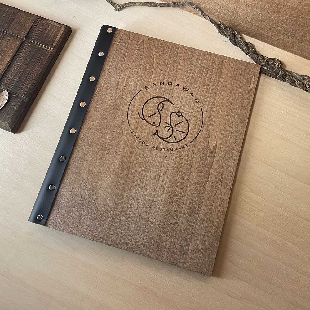 Wooden Menu Cover With Ring Binder, Menu Cover, Restaurant Menu Cover, Hardcover Menu Holder For Sheets