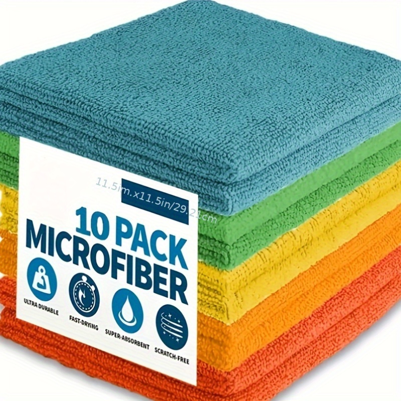 

Microfiber Cleaning Cloths Pack - Ultra , Fast-drying, , Woven Microfiber Material, Ideal For Living Room, Bedroom, Bathroom, Kitchen, Car - Cloth For -free