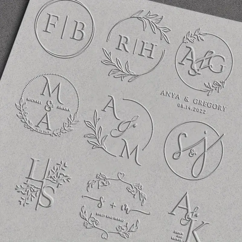 personalized embossing stamp versatile for envelopes napkins and wedding invitations Product details 0