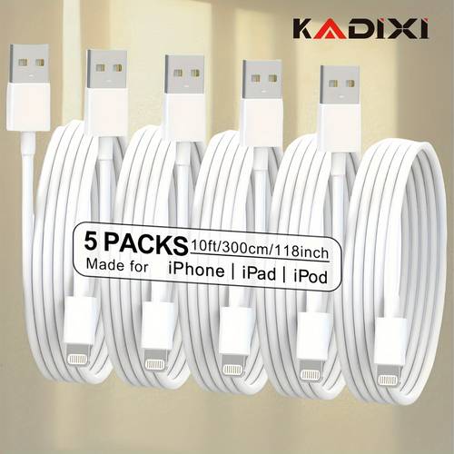 5pcs fast charging lightning cable 5pcs lightning to usb c fast charging cable 6ft durable free for iphone 12 11 max xr 8 7 6s 6 5s se for ipad pro high speed data sync safe charge