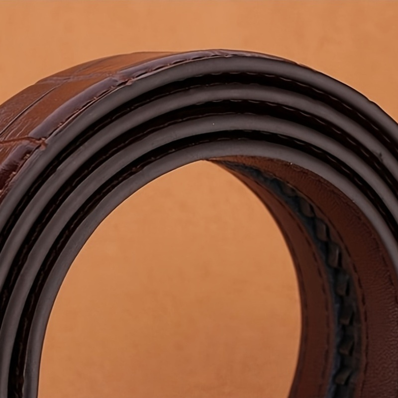 High-End Leather Belt with Automatic Buckle, Stylish Design