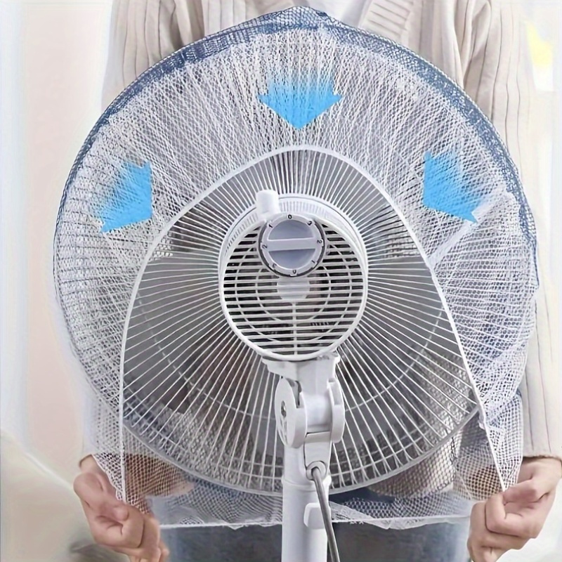 

1pc Classic Adjustable Fan Dust Cover With Finger Protection - Washable Mesh Guard For Fans, No Electricity Or Battery Needed