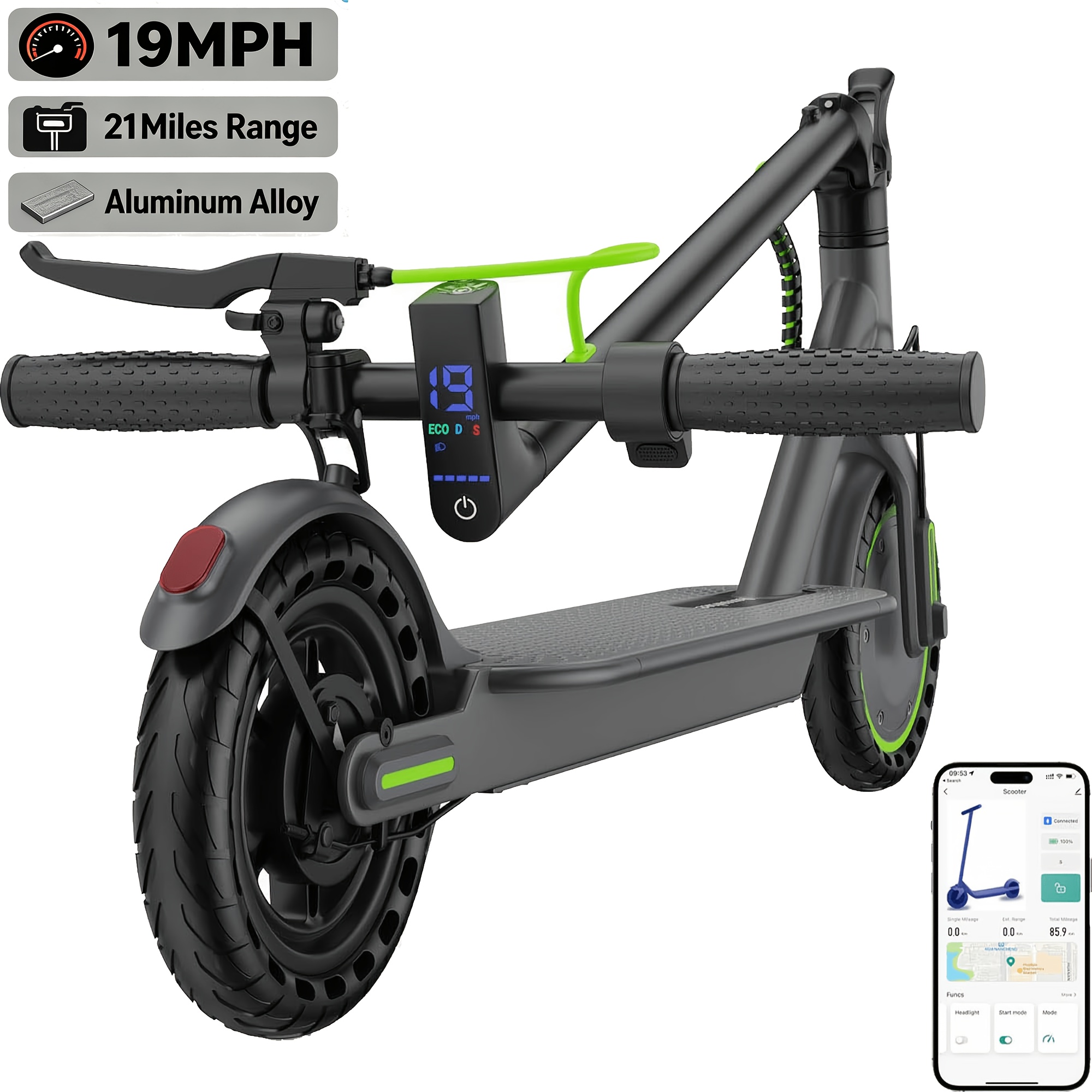 TEMU 10.5ah 36v Battery 350w Foldable Electric Scooter For Adults With 8.5" Anti-slip Solid Tires, 19mph High Speed & , Model With Braking For - Choose That Fits Your Needs