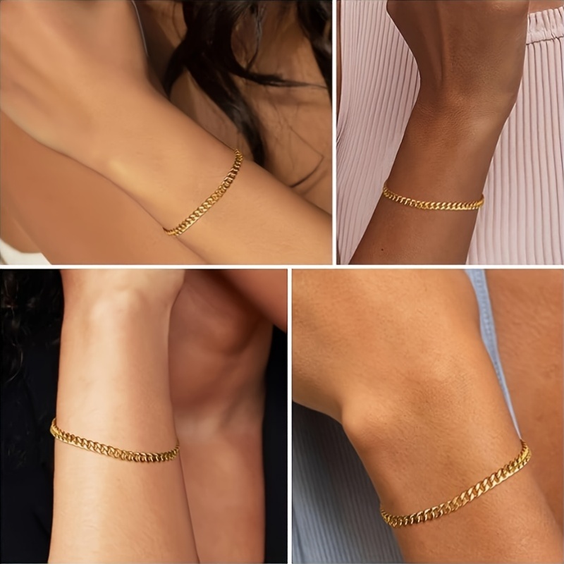 Women's Elegant Golden Stainless Steel Versatile Bracelet