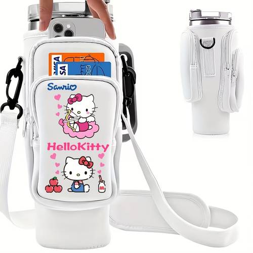 one fashion collaboration 40/30 oz glazen waterfles draagtas met telefoonvak, neopreen waterfles tas, 3 vakken in totaal (inclusief beker toevoegingen)