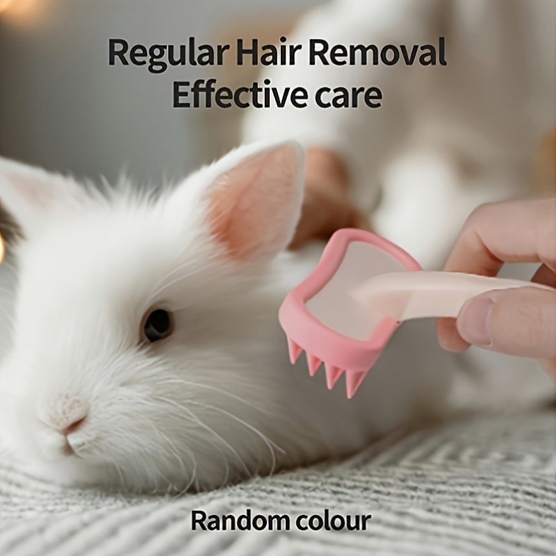 Silicone Pet Grooming Brush with Soft Bristles & Heart-Shaped Head - Gentle Detangling & Massaging Brush for Cats, Dogs, Rabbits, Guinea Pigs - Non-Shedding, Durable, Pet Grooming Supplies, Pet Grooming Brush