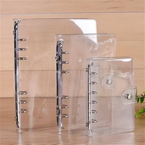 a5 a6 a7 transparent loose leaf notebook cover 6 hole binder cover with snap closure suitable for ring bound planner pages loose leaf binder cover