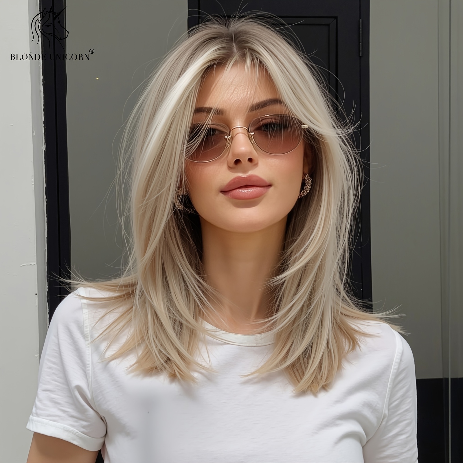 TEMU 14-inch Synthetic Wig With A Headband Designed For Women, Featuring Dyed Short Hair Ideal For Beginners In Everyday Use, A Look, Rose Mesh , And Matte High-temperature