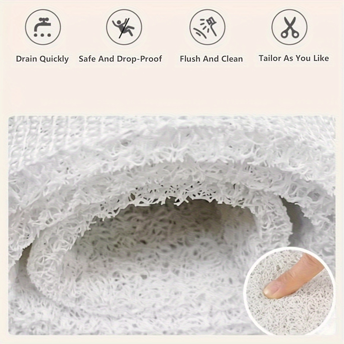 heart shaped pvc shower mat non slip anti fall bathroom floor mat with drainage and   pad   for safety and   bathroom accessories decorative bath mat pvc material shower ma Product details 4